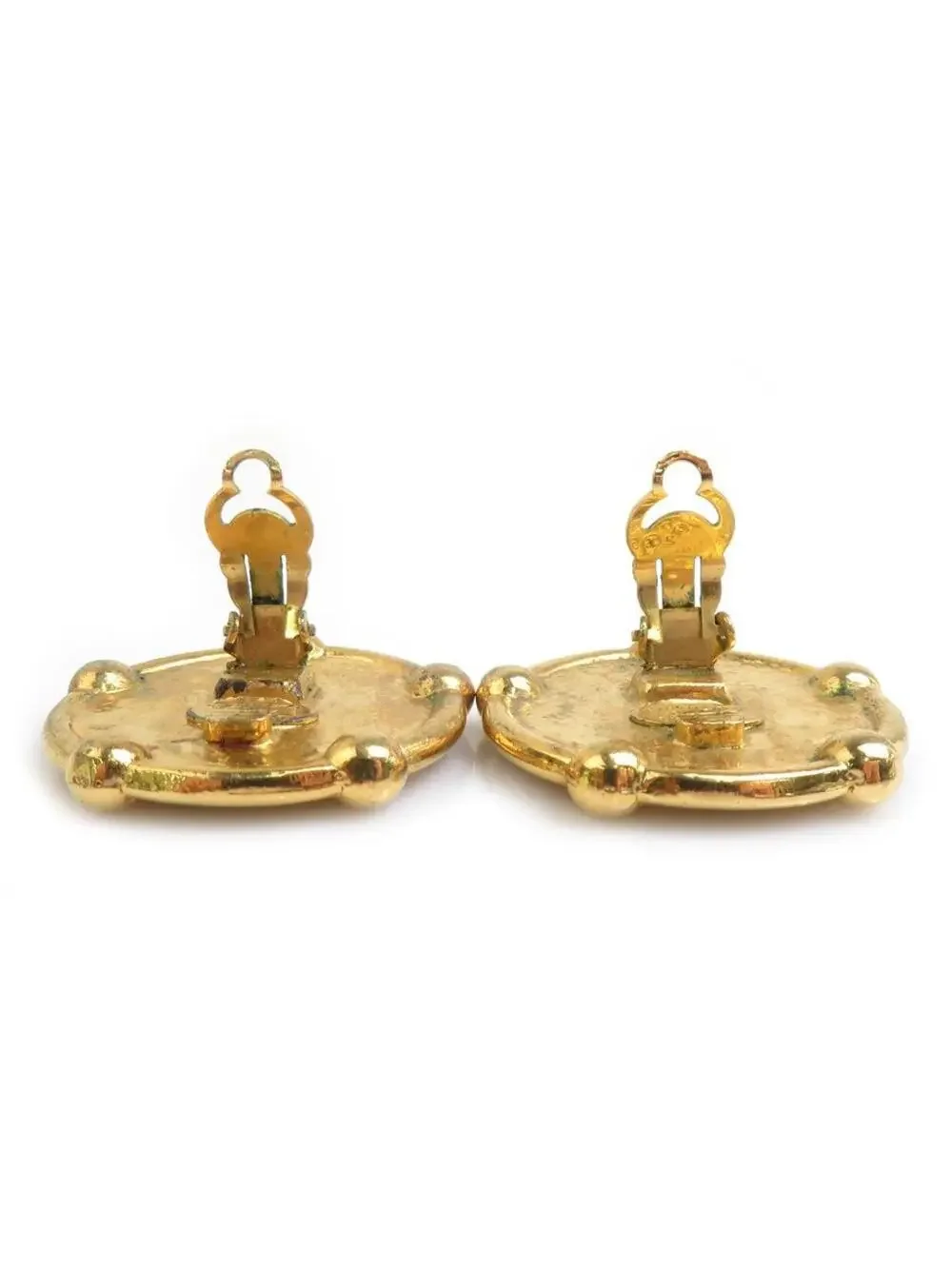 Auth Chanel Cc Logo Clip On Earrings #303014C32B
